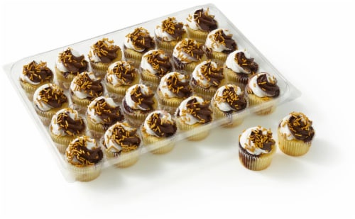 Bakery Fresh Graduation Mini Chocolate and Vanilla Swirl Cupcakes Perspective: back