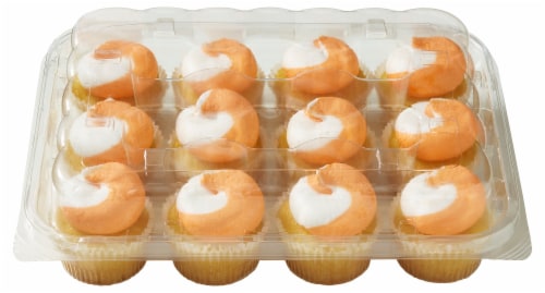Bakery Fresh Mini Orange Cream Cupcakes Perspective: back