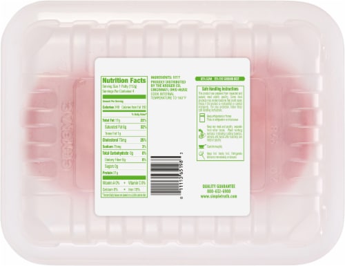 Simple Truth® 85/15 Grass Fed Natural Ground Beef Patties Perspective: back