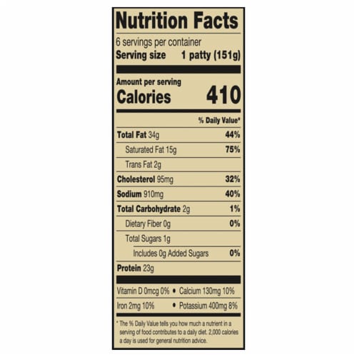 Private Selection® Mushroom and Swiss Cheese Angus Ground Beef Patties Perspective: back