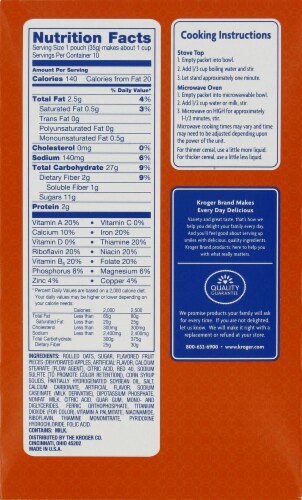 Kroger® Strawberries & Cream Instant Oatmeal Perspective: back