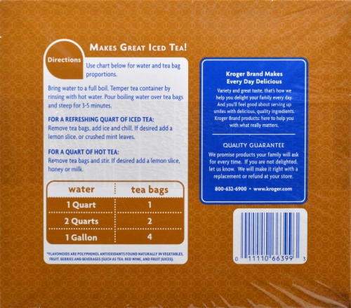 Kroger® Natural Iced Tea Bags Perspective: back