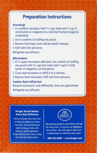 Kroger® Kitchen Creations Turkey Stuffing Perspective: back