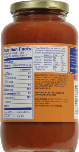 Kroger® Traditional Pasta Sauce Perspective: back