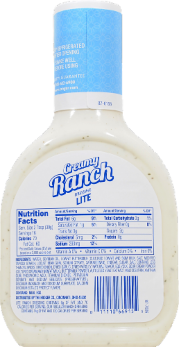 Kroger® Lite Creamy Ranch Dressing Perspective: back