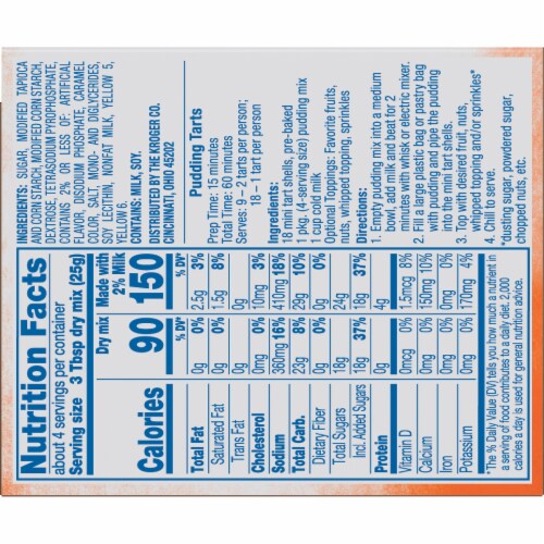 Kroger® Butterscotch Instant Pudding & Pie Filling Perspective: back