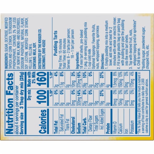 Kroger® Lemon Instant Pudding & Pie Filling Perspective: back