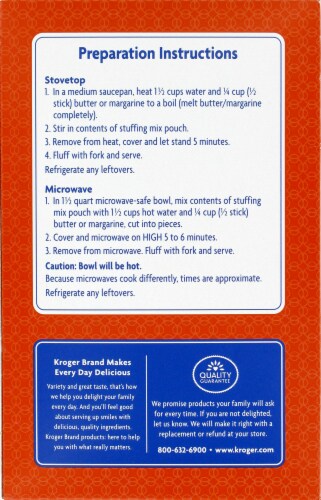 Kroger® Cornbread Stuffing Mix Perspective: back