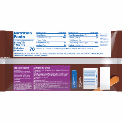 Kroger® Milk Chocolate Baking Chips Perspective: back