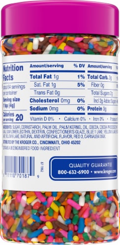 Kroger® Rainbow Sprinkles Dessert Topping Perspective: back