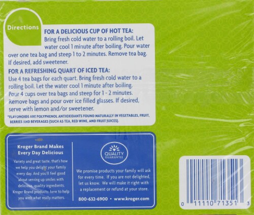 Kroger® Green Tea Bags Perspective: back