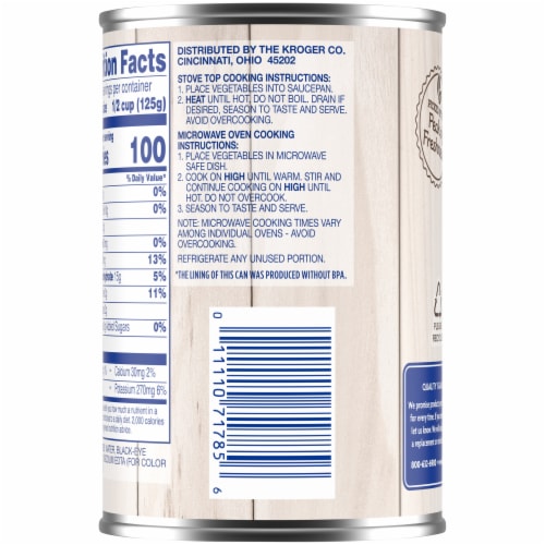Kroger® Black Eyed Peas Perspective: back