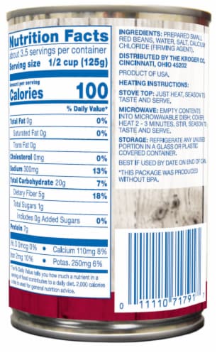 Kroger® Red Beans Perspective: back