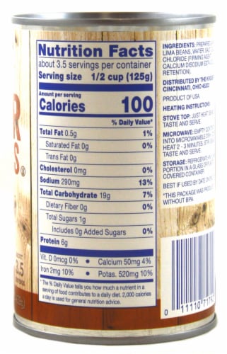 Kroger® Butter Beans Perspective: back