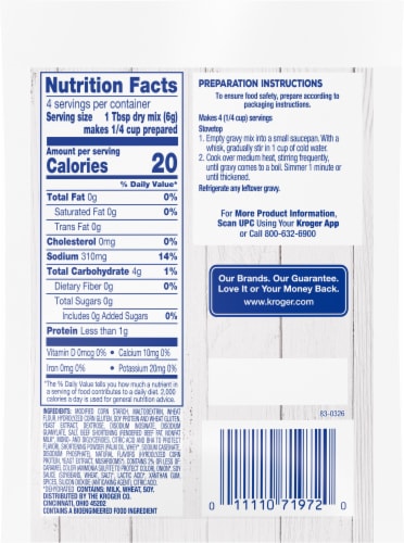 Kroger®  Brown Gravy Mix Perspective: back
