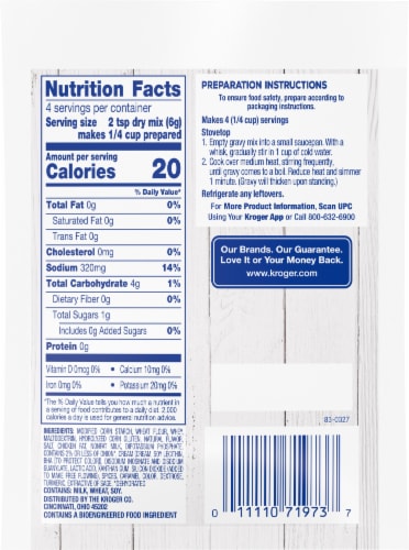 Kroger® Chicken Flavored Gravy Mix Perspective: back
