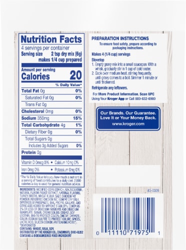 Kroger® Turkey Flavored Gravy Mix Perspective: back