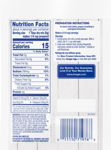 Kroger® Mushroom Gravy Mix Perspective: back
