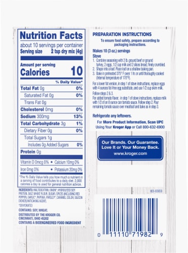 Kroger® Meat Loaf Seasoning Mix Perspective: back