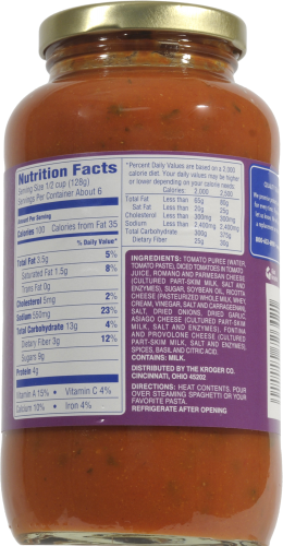 Kroger® 6 Cheese Pasta Sauce Perspective: back