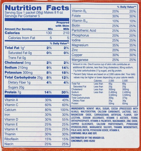 Kroger® Chocolate Instant Breakfast Mix Perspective: back