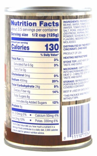 Kroger® Pork and Beans Perspective: back
