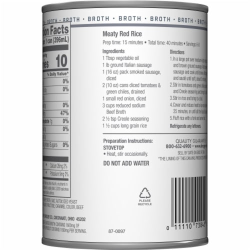 Kroger® Fat Free Reduced Sodium Beef Broth Perspective: back