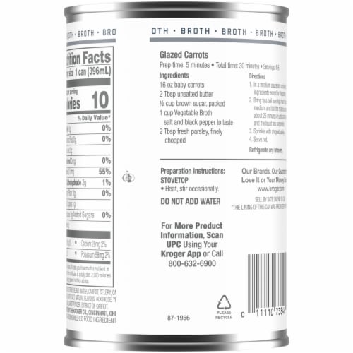 Kroger® Fat Free Vegetable Broth Perspective: back