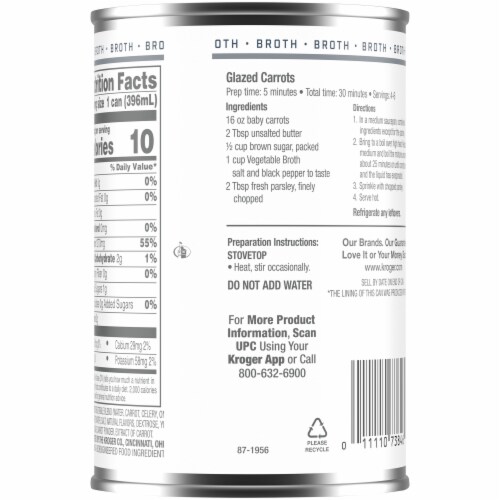 Kroger® Fat Free Vegetable Broth Perspective: back