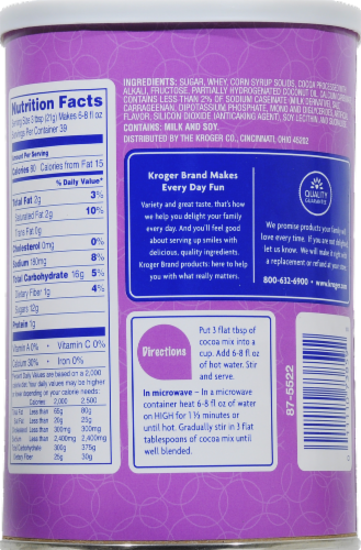 Kroger® Milk Chocolate Dutch Hot Cocoa Mix Perspective: back