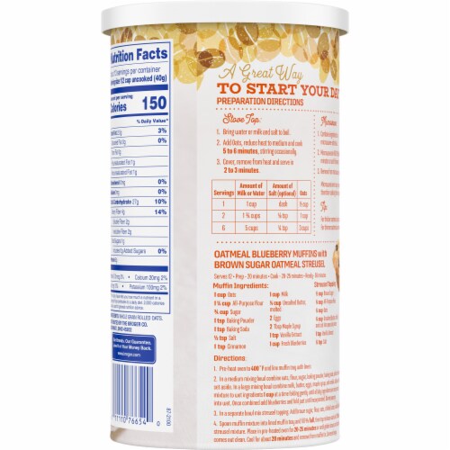 Kroger® Old Fashioned Oats Perspective: back