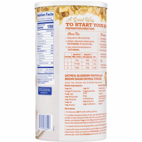 Kroger® Old Fashioned Whole Grain Oats Perspective: back