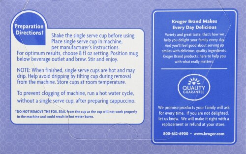 Kroger® French Vanilla Cappuccino K-Cup Coffee Pods Perspective: back