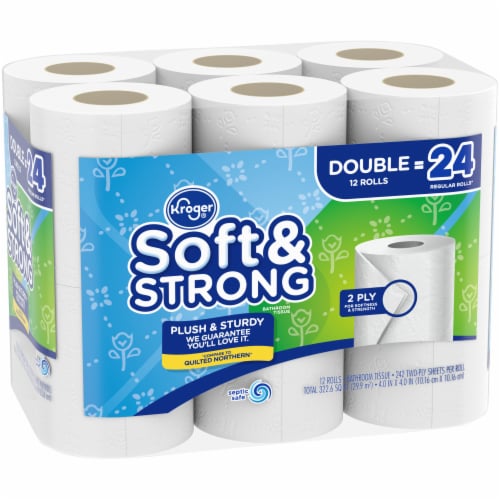 Kroger® Soft & Strong Toilet Paper Double Roll Perspective: back