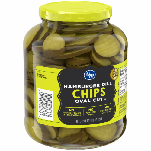 Kroger® Oval Cut Hamburger Dill Pickle Chips Perspective: back