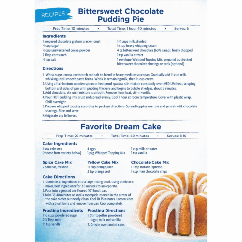 Kroger® Whipped Topping Mix Perspective: back