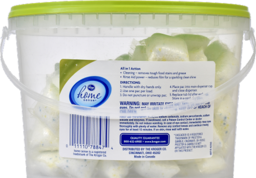 Kroger® Lemongrass Dishwasher Detergents Pacs Perspective: back