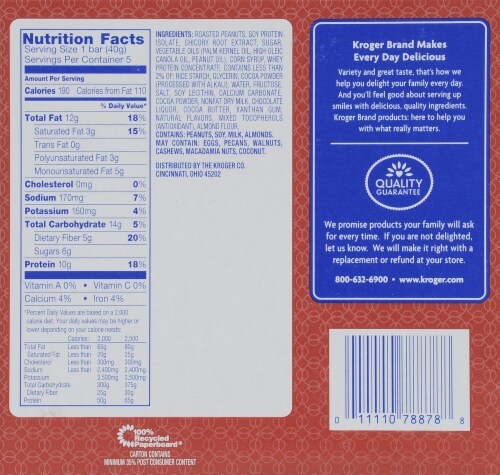 Kroger® Peanut Butter & Dark Chocolate Chewy Protein Bars Perspective: back