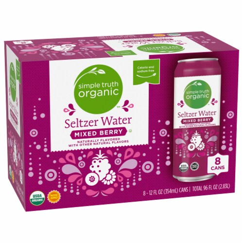 Simple Truth Organic™ Naturally Flavored Mixed Berry Seltzer Water Perspective: back