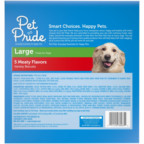 Pet Pride® 5 Meaty Flavors Large Biscuits Dog Treats Value Pack Perspective: back