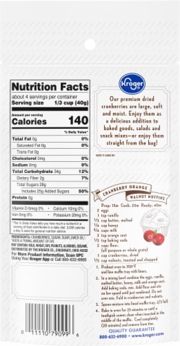 Kroger® Premium Sweetened Dried Cranberries Bag Perspective: back