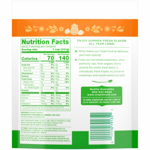 Simple Truth Organic™ Frozen Pineapple Chunks Perspective: back