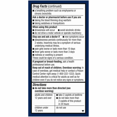 Kroger® Extra Strength Acetaminophen PM Caplets Perspective: back
