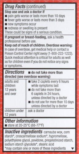 Kroger® Extra Strength Acetaminophen Caplets Perspective: back
