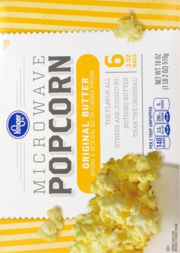 Kroger® Original Butter Microwave Popcorn, 6 ct / 3 oz - King Soopers