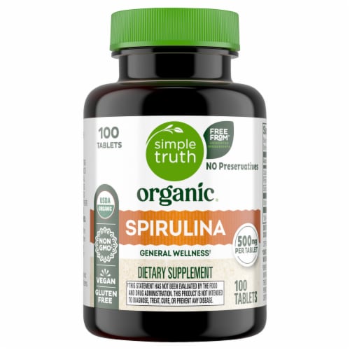 Simple Truth Organic® 100% Organic Spirulina Tablets 500mg Perspective: back