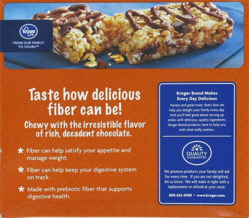 Kroger® High Fiber Oats & Chocolate Chewy Bars Perspective: back