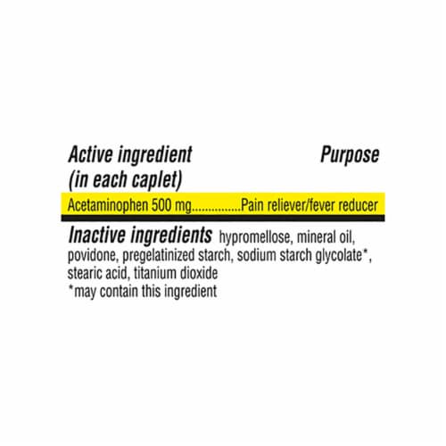 Kroger® Extra Strength Acetaminophen Pain Relief Caplets 500mg Perspective: back