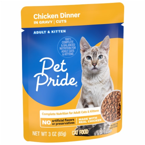 Pet Pride® All Life Stages Wet Cat Food Chicken Dinner in Gravy Cuts Perspective: back