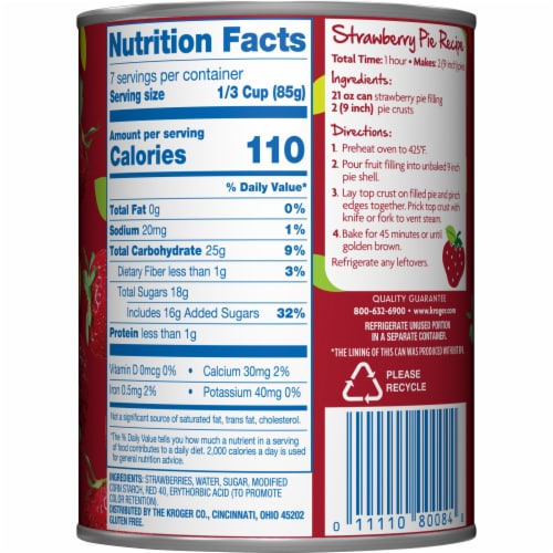 Kroger® Strawberry Pie Filling Perspective: back